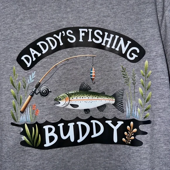 NEW Handcrafted Daddy’s Fishing Buddy Shirt - Picture 2 of 3
